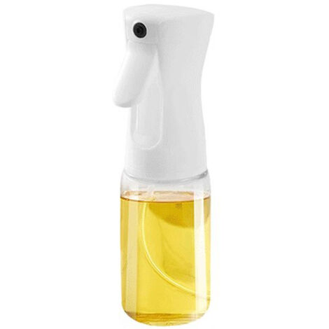 Pulvérisateur d'huile Vaporisateur d'huile en verre 200 ml Pulvérisateur de brouillard non colmatant pour huile d'olive Eau Sauce soja Cuisson Cuisson Rôtir Barbecue (Blanc)