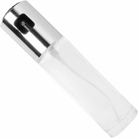 Pulvérisateur d'Huile, Vaporisateur d'Huile en Verre, Pulverisateur Huile d'olive100ml, Bouteille de Pulvérisateur d'Huile pour barbecue, salades, Spray Huile et Vinaigre, Sans BPA (Argent)