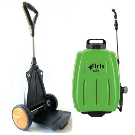 Pulverisateur électrique 16L Batterie Lithium 8Ah Chariot trolley et Bretelles Chargeur + 3 buses IRIS