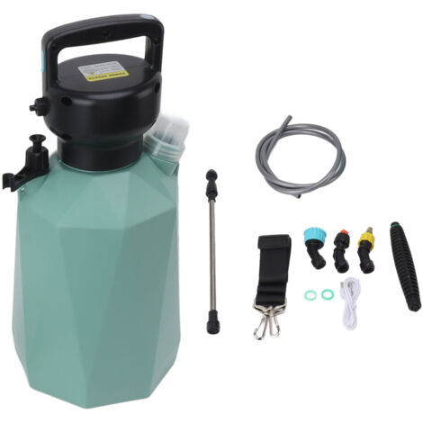 Pulvérisateur électrique à 3 buses, 2400 Mah, 3.7V, 5l, alimenté par batterie, pour jardin, fertilisation pour plantes, losange vert