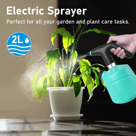 Pulvérisateur électrique, arrosoir électrique, pulvérisateur de jardin, vaporisateur de 2 l, avec buse réglable pour l'intérieur et l'extérieur, le jardinage ou le nettoyage de la maison, arroseur de