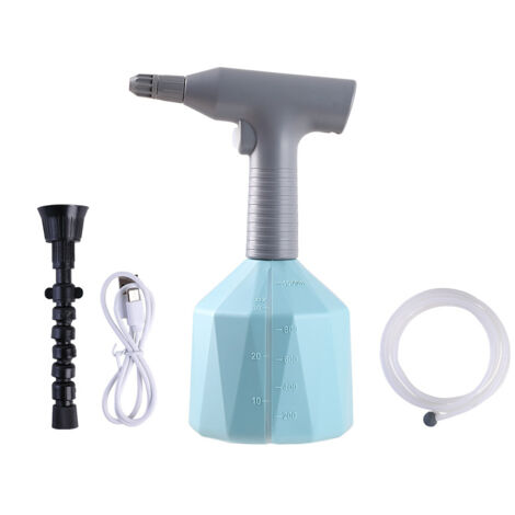 Pulvérisateur électrique avec buse de brumisation, arrosoir portable pour pelouse et jardin (bleu 1 L)
