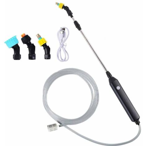 Pulvérisateur électrique de jardin, pulvérisateur de toit, pulvérisateur électrique, pulvérisateur à bras télescopique avec 3 buses et tuyau de 5 mètres, adapté à l'irrigation des pelouses.