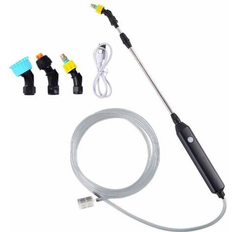 Pulvérisateur électrique de jardin, pulvérisateur de toit, pulvérisateur électrique, pulvérisateur à bras télescopique avec 3 buses et tuyau de 5 mètres, adapté à l'irrigation des pelouses.