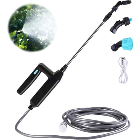 Pulvérisateur électrique, Lance Telescopique Pulverisateur Electrique Toiture, USB Rechargeable Pulvérisateur Jardin, Portable Pulvérisateur Jardin avec Buses et 2/3/5/8 M de Tuyau (B,8 M Tuyau) Ikodm