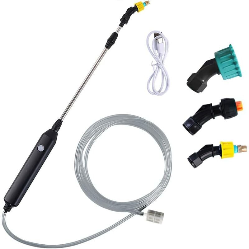 Pulvérisateur électrique, noir de série, 3 têtes de pulvérisation, ensemble de tuyau d'aspiration de 3 m