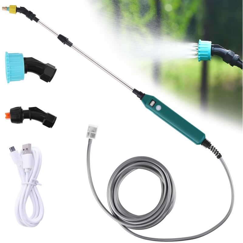 Beijiyi - Pulvérisateur électrique pour Plantes de Jardin - avec 3 Buses réglables et Tuyau de 5 m - avec indicateur du Niveau de Batterie