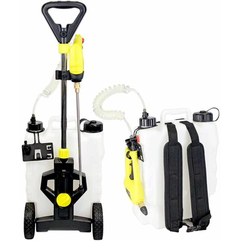Fishtec - Pulvérisateur Electrique Reservoir 15 Litres a Dos et Sur Roue