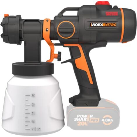 Pulvérisateur électrique sans balais Worx WX020.9 20 volts avec réservoir de 1000 ml, corps de pulvérisateur de peinture
