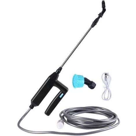 Pulvérisateur électrique USB rechargeable – Tuyau extensible 2/3/5/8m – Buses réglables pour brouillard et colonne d'eau – Autonomie 2-3h