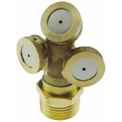 Pulvérisateur en laiton 1/2" à 3 trous, raccord d'irrigation pour jardin, pulvérisation agricole, buse de rechange en métal.-AquaForge