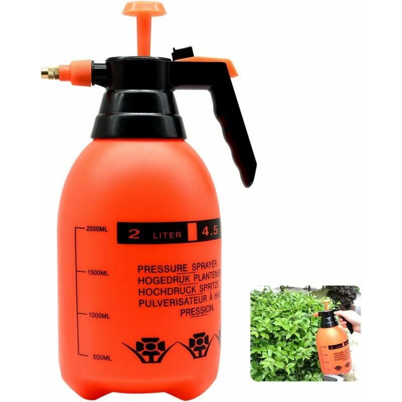 Pulvérisateur haute pression 2L avec buse en laiton réglable, atomiseur à pompe de haute qualité (2L) adapté aux plantes de la maison et du jardin