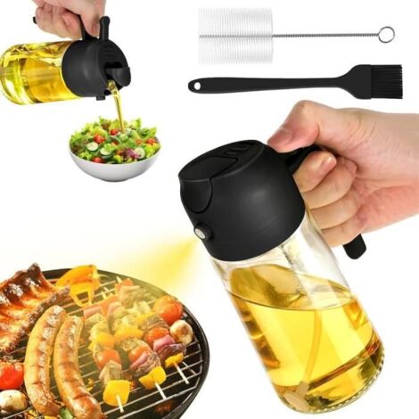 Pulvérisateur Huile Cuisine - Air Fryer - 500ml - Verre - Contrôle Précis - Buse Améliorée