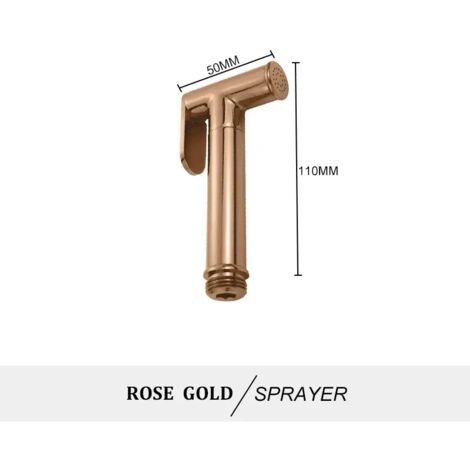 (Pulvérisateur or rose) Ensemble de douchette WC bidet portable en laiton doré rose, fixation murale, pommeau de douche de salle de bain autonettoyant
