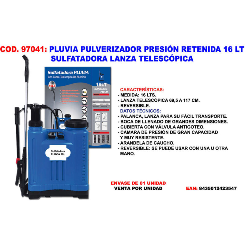 Fplus - Pulvérisateur télescopique à pression retenue 16L