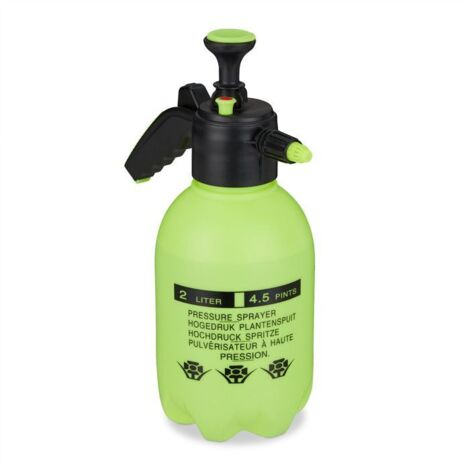 Pulvérisateur universel manuel 2L, jet réglable, pour eau et désherbant, brumisateur jardin, vert clair/noir
