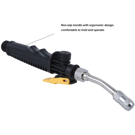 Pulverizador angular ajustable para jardín y patio – acero inoxidable + plástico, 35 cm, 154 g, 1 pulverizador + 1 mango + 1 botella + 1 arandela