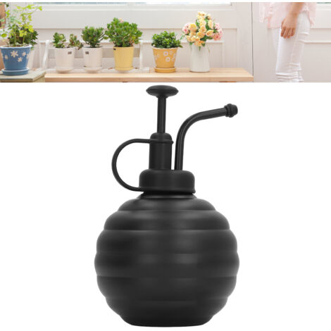 Pulverizador de acero inoxidable de 400 ml con bomba incorporada para plantas de interior, suculentas y jardines exteriores, color negro.
