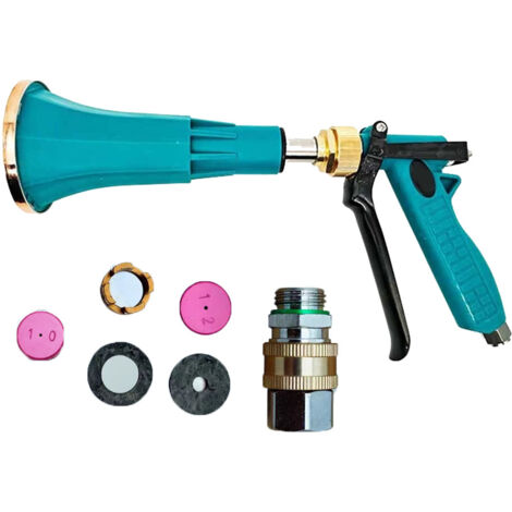 Pulverizador de Alta Presión para Jardín – Pistola de Spray Corta con Boquillas 1,0 + 1,2 + 1,5 + Conector Rápido para Limpieza y Riego