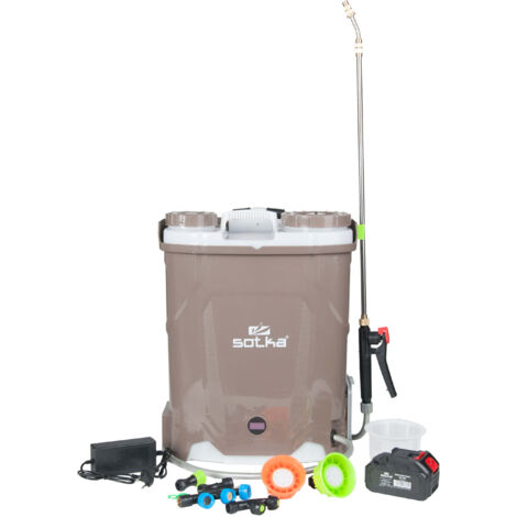 Pulverizador de batería 18L Sotka 18V4Ah Li-ion PRO 6 boquillas, telescópicas