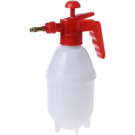 Pulverizador de jardín a presión portátil  0,8L, botella blanca y buse rouge