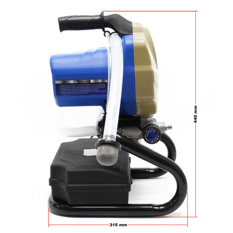 650 W, para pintura de dispersi/ón y l/átex, para interiores y exteriores, manguera de 10 m, regulador de presi/ón, incluye pistola de pintura Pulverizador de pintura Arebos Airless