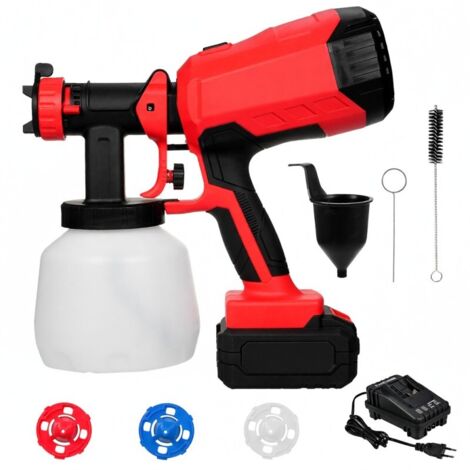 Pulverizador de pintura inalámbrico de 1200 ml con baterías de 4000 mAh y 20 V, 3 boquillas y 3 modos de pulverización. Ideal para paredes, vallas, suelos metálicos y proyectos de bricolaje.