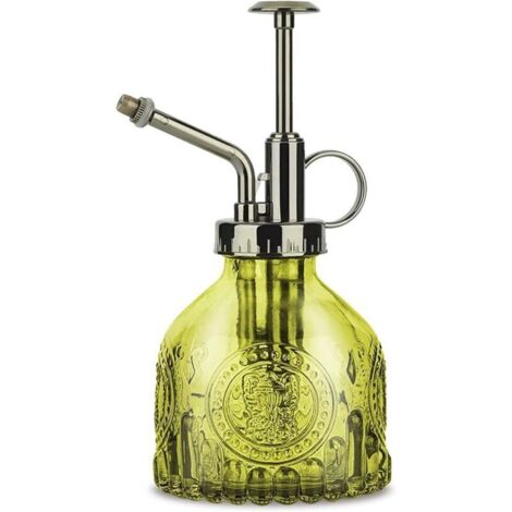 Pulverizador de vidrio de estilo retro, 200 ml, bomba manual para plantas de interior y jardín: un rociador preciso y elegante.