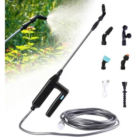 Pulverizador eléctrico inalámbrico con 3 velocidades de pulverización, 7,4 V más potente, manguera de 8 m y manguera de pulverización extensible de 60 cm para jardín, patio, césped, malas hierbas (con