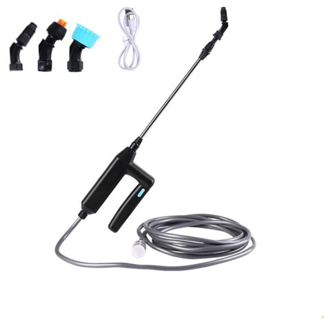 Pulverizador eléctrico, lanza telescópica, pulverizador de techo eléctrico, pulverizador de jardín recargable por USB, pulverizador de jardín portátil con boquillas y manguera de 3 m.