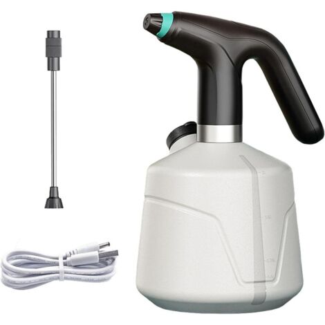 Pulverizador eléctrico portátil de 2000 ml para tareas de jardinería y limpieza con proceso de llenado sencillo.