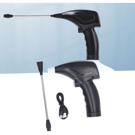 Pulverizador eléctrico recargable (sin marca) con tubo de extensión de 15 cm para jardín, hogar, flores, lavado de coches y cuidado de mascotas. Batería de iones de litio de 500 mAh (tipo 18650).