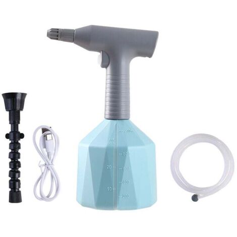 Pulverizador eléctrico ZVD con boquilla nebulizadora, regadera portátil para césped y jardín (azul, 1 l)