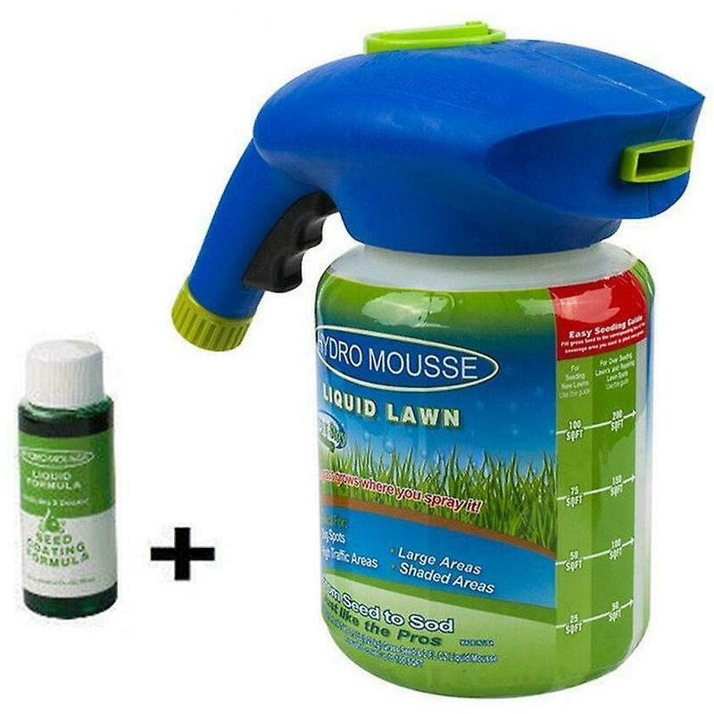 Ilovemilan - Pulvérisateur de pelouse Seed Liquid Hydro Seeding System Mousse Entretien de l'herbe domestique (avec 1 bouteille de solution nutritive)