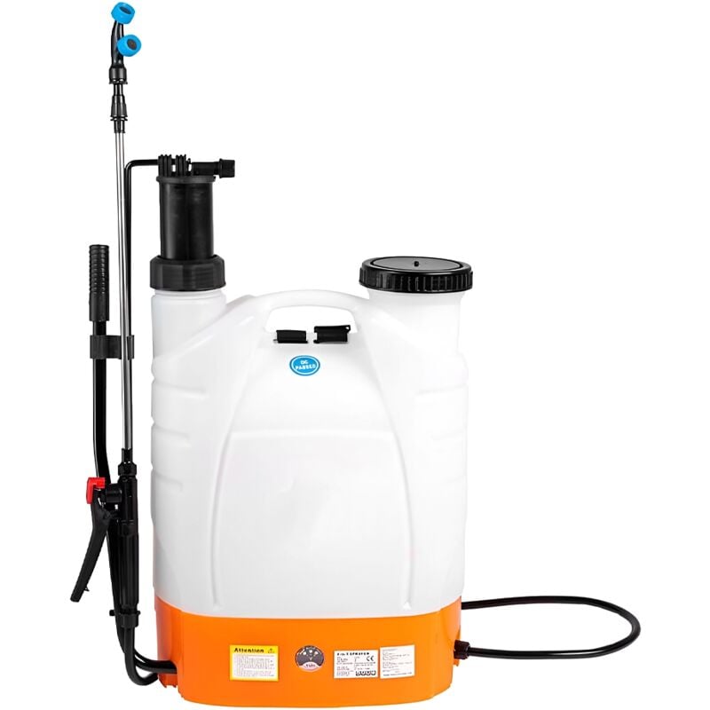 Mediawave Store - Pulvérisateur dorsal 2 en 1, 16 litres, Batterie rechargeable de 12V
