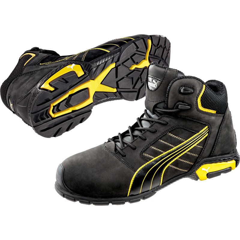 Puma - Chaussures de sécurité Amsterdam mid S3L src - noir/jaune 45