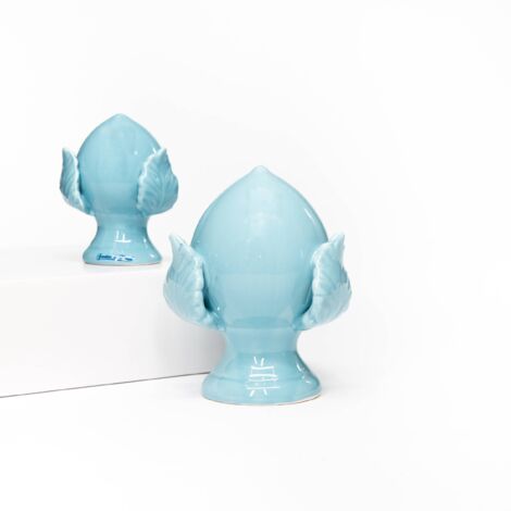 PUMO colorato AZZURRO Tiffany celeste Salentino Chiuso NEW decorazione in ceramica tipica pugliese Medio H 12 cm