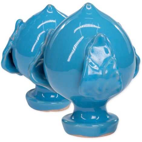 PUMO colorato BLU Salentino Chiuso NEW decorazione in ceramica tipica pugliese Piccolo H 9 cm