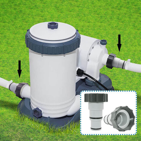 Pumpenanschlussadapter mit Klemme – 2 Stück – PP und Kunststoff – Kompatibel mit Intex Fit ARU