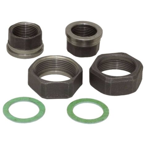 Pumpenverschraubungs-Set aus Temperguss schwarz, DN 25 (1 Zoll) IG x DN 40 (1 1/2 Zoll) IG