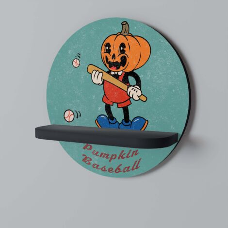 PUMPKIN BASEBALL Rundes Regal Schwarz