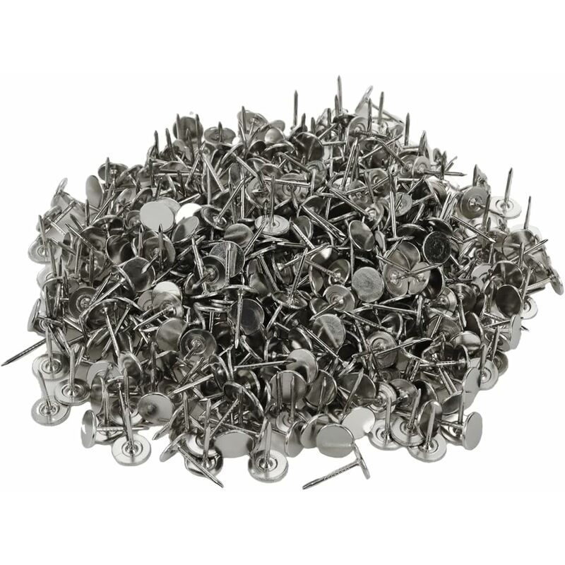 Punaises de rembourrage à tête plate argentée, 500 pièces, punaises de décoration de meubles de maison, clous de rembourrage, punaises de pouce (11mm