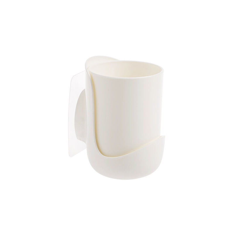 Image of ZVD - Punch Free Toothbrush Holder Wall Mount, Mouthwash Cup Storage Rack - White