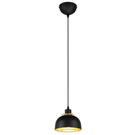 PUNCH SOSPENSIONE METALLO NERO E ORO D. 18CM 1 LUCE ATTACCO E27