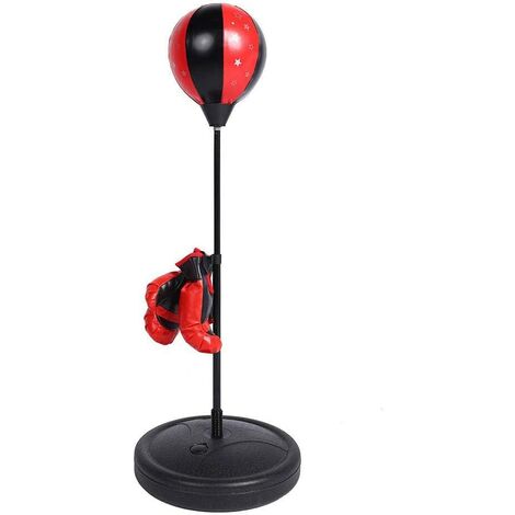 Punching Ball sur Pied Ensemble de Balles de Boxe avec Gants de Boxe et Hauteur R&eacuteglable Sac de Boxe Des Coups pour Entra&icircnement de D&eacutetente Formation de Vitesse R&eacuteflexe
