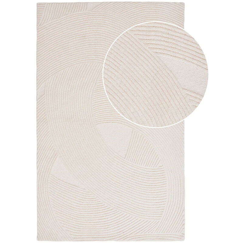 Ebuy24 Pune Teppich Handgewebt, 200x300cm Rohweiß.
