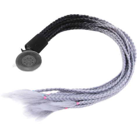 Punk-Motorradhelm mit Dreadlocks – Haaraccessoire mit Saugnapf in Schwarz und Grau