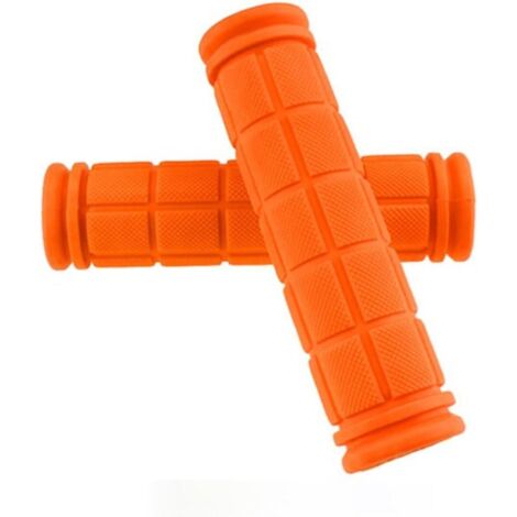 Puños antideslizantes de goma naranja para manillar de bicicleta, 2 pares (4 piezas)