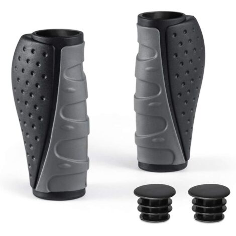 Puños ergonómicos antideslizantes para manillar de bicicleta de montaña (MTB), colores negro y gris