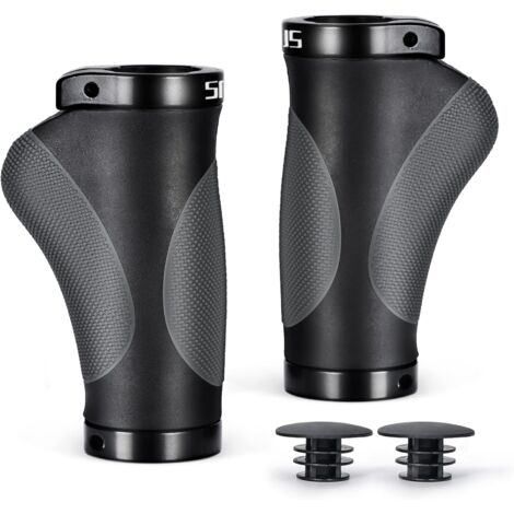 Puños ergonómicos para bicicleta, puños antideslizantes para manillar de bicicleta con bloqueo de aluminio, para bicicletas de montaña, de descenso, plegables y urbanas